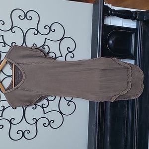 We the Free People Distressed U Hem Tee Shirt Dress w/ Pockets XS Extremely Soft